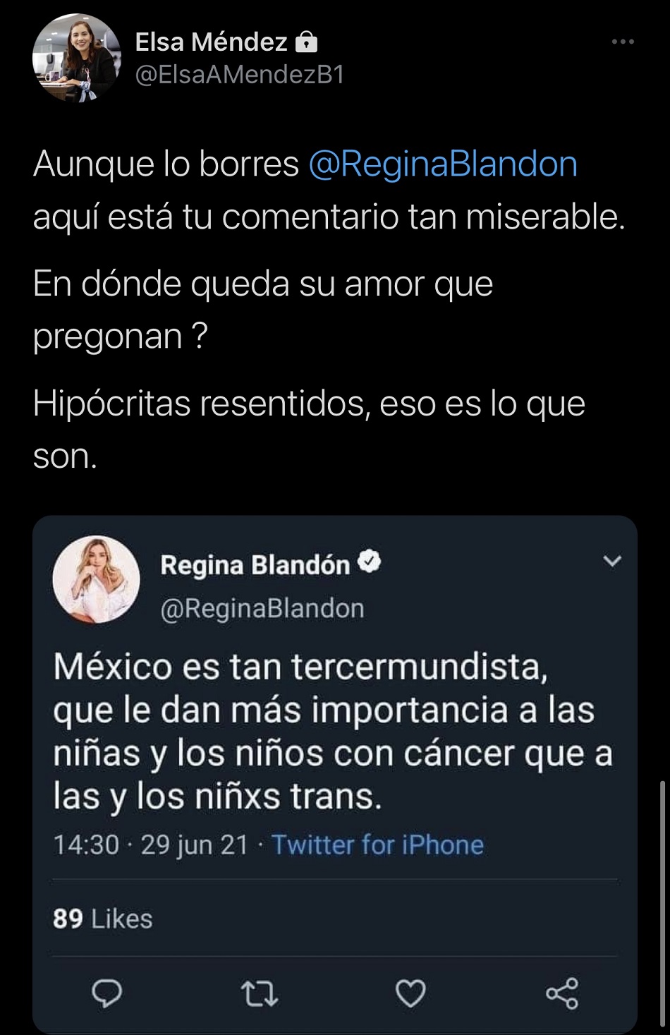 Apoyan a Regina Blandón después de ser víctima de fake news en Twitter