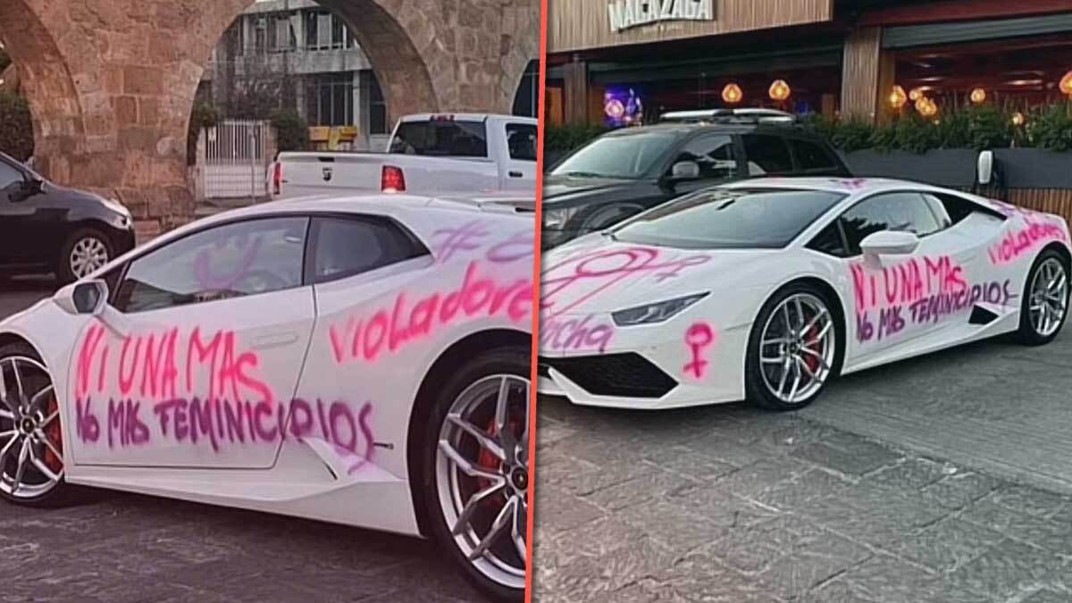 Mujeres no pintaron un Lamborghini en Morelia el 8M; el dueño lo hizo